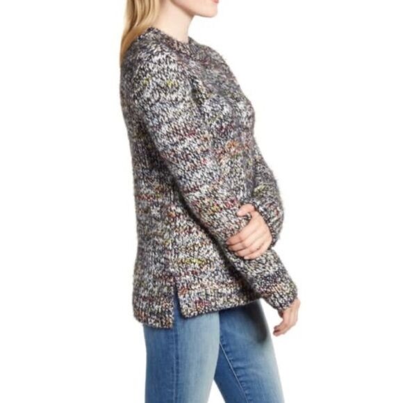 Lou & Grey Confetti Crewneck Sweater in Black Multi Size XS - Picture 3 of 14